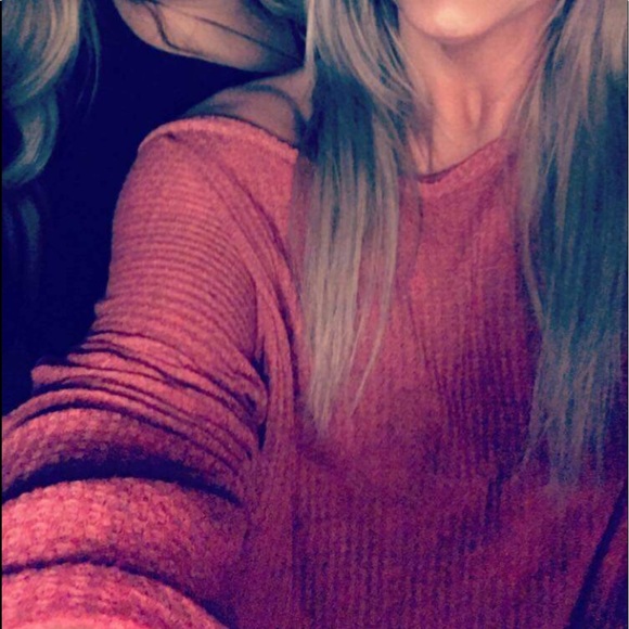 Distressed Waffle Knit Off the Shoulder Top - Picture 8 of 8